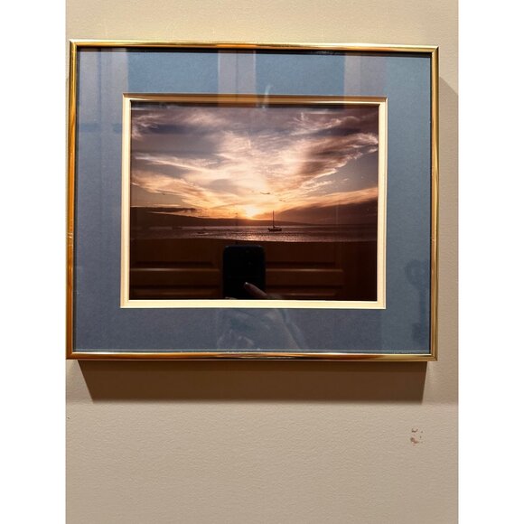 Framed Nautical Y2K Photography Prints With Gold-Toned Metal Frames & Blue Matte - Picture 8 of 16